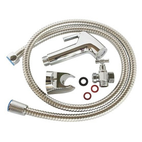 SOMATHERM FOR YOU, douchette WC: robinet 3 voies laiton chromé, douchette ABS, flexible 1,2m, support mural et fixation Installa