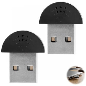 Dawfund 2PCS Mini Microphone USB 2.0, Microphone USB Pc, Adaptateur Audio de Microphone pour Enregistrement Vocal, Microphone Om
