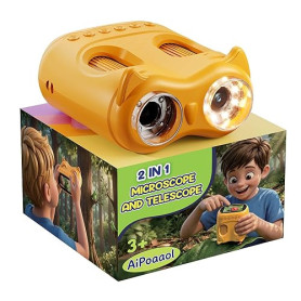 1000X Microscope Numérique Enfant Portable: 2-en-1 Loupe et 10X Telescope - Cadeau pour Garçons Filles 3-12 Ans - Kit Electroniq
