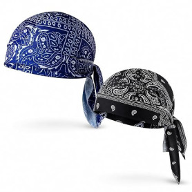 ARYIMYDP Bandana sport rafraîchissant lot de 2 paisley, foulard tête sous casque, bonnet pirate respirant, taille extensible 55-