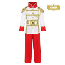 Lito Angels Déguisement Prince Charmant Garçon, Rouge, 4-10 ans | avec Couronne, Roi Royal
