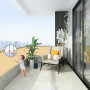 AXT SHADE Brise Vue Balcon 90x300cm Imperméable Cache Vue Balcon Protection UV Opaque Résistant aux Contre Vent avec Trous et Se