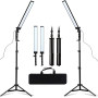 GSKAIWEN Kit d’Eclairage LED Studio de Photographie avec Support de Lumière Trépied et Lumière de Replissage pour Portrait, Vidé