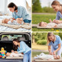 Fefod Matelas a Langer de Voyage, 87 x 57cm Tapis à Langer Bébé Portable et Pliable, Pliable Couche Diaper Changer Mat Tapis Bag