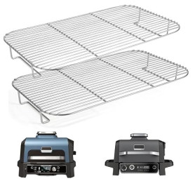 Skyearman 2PCS Grilles de Gril pour Ninja Woodfire Pro XL, Accessoires de Gril Compatible avec Ninja Barbecue Électrique et Fumo