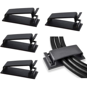 SOULWIT® Câble Management, 50PCS Clips de Câble Adhésifs pour Organiseur de Fils Electriques pour Câbles Ethernet et Système de