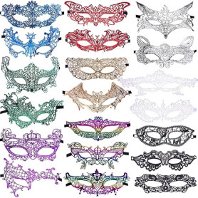 SIQUK 20 Pièces Dentelle Masquerade Masque Femmes Masques Vénitiens Masque En Dentelle pour Soirée Bal De Bal Bachelorette Fête