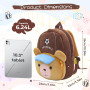 PROTAURI Sac a Dos Pour Enfants pour Garçon 1-4 Ans, Sac a Dos Maternelle Confortable, Cartable Maternelle Léger, Motif Ours Foo