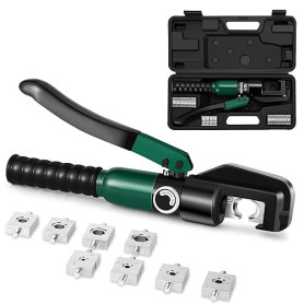 Dechengbao Pince à sertir hydraulique pour cosses de câble 6-70 mm², kit d'outils pour câbles de borne électrique avec 8 matrice
