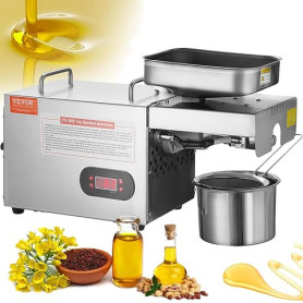 VEVOR Presse à Huile Électrique, Extracteur d'Huile en Acier Inoxydable 850 W, Température Réglable de 0 à 300 ℃, Machine d'Extr