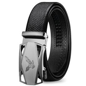 ITIEZY Ceinture Homme Cuir, Ceinture Automatique à Cliquet Sans Trou 35 mm pour Costume et Jeans, Taille Réglable