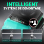 DCA Clé à chocs sans fil 20V Brushless, 682 Nm de couple max, enclume à anneau 13 mm, 2* batterie Li-ion 4000 mAh, 4 modes, lamp