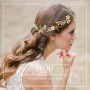 IYOU Cristal De Mariée Cheveux Vigne Vert Strass Mariage Bandeau Feuille Perles Casque Bal de Promo Faire la Fête Accessoires po