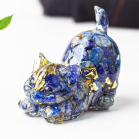 Stgbcst Figurine exclusive en cristal sculptée à la main - 4,5x4,2x3cm, décoration en pierre précieuse en forme de chat pour la