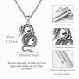 XIXLES Collier dragon en argent sterling 925 oxydé - Pendentif dragon - Bijou animal pour homme