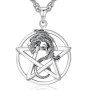 INFUSEU Collier Viking pour Homme, Pendentif Arbre De Vie Yggdrasil En Argent 925 Bijoux Loup Celtique Viking Loup Fenrir Valknu