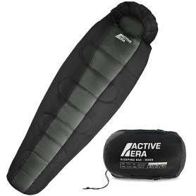 Active Era Sac de Couchage Sarcophage Professionnel, 300GSM, 3-4 Saisons, Température Extrême, Duvet Adulte Compact pour Camping
