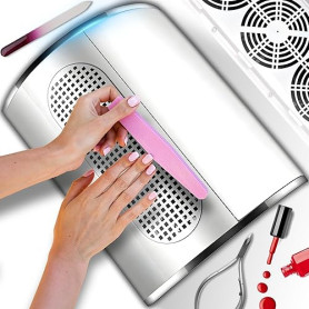 Retoo Aspirateur à Ongles 60W Professionnel – Collecteur de Poussière avec 3 Ventilateurs Silencieux, Filtre Réutilisable, Desig