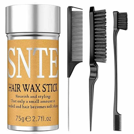 Ensemble de coiffage avec cire en stick et brosses pour discipliner les frisottis et les cheveux rebelles, crème coiffante/gel/b