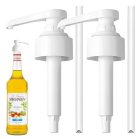 2 Pièces Pompe Sirops pour Monin 1 L, Pompe doseuse 10 ML pour sirop, kit Distributeur de sirops réutilisable, Distributeur à Po