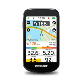 iGPSPORT BSC500 Compteur Velo sans Fil, 3,3" Grand Écran Tactile Navigation Vocale Sonnette Électronique Mode, d’Entraînement en