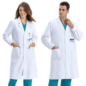 COCREAZY Blouse Blanche Chimie Femme Homme Blouse Chimie Lycee Coton Blouse Laboratoire Collège Blouse Physique Manche Longue Bl