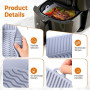 Diboniur Plat Air Fryer 5-8 L, 2 Pièces Moule Silicone Air Fryer Accessoires, Base Surélevée, Moule Silicone Réutilisable pour P