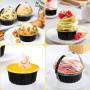 KAHEIGN 50 Pièces Mini Moules à Gâteaux avec Couvercles et Cuillères, 150ml Plats de Cuisson Ronds en Papier D'aluminium Petites