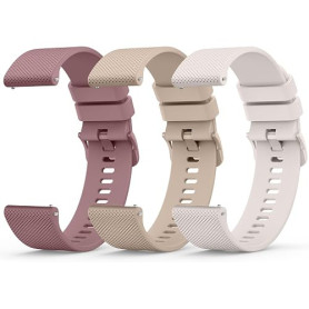 Wanme 3 Pièces 20mm 22mm Bracelet de Montre en Silicone, Souple Bracelet de Replacement en Dégagement Rapide avec Boucle en Même