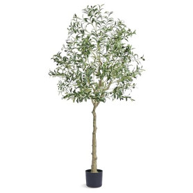 VEVOR Arbre Artificiel 179 cm Plante Artificielle PE Haut Olivier Faux Arbre Vert avec Pot 170x145 mm Décoration de Style Fausse