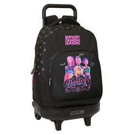 K-POP Demon Hunters - Grand sac à dos à roulettes, compact, amovible, idéal pour les enfants de différents âges, confortable et