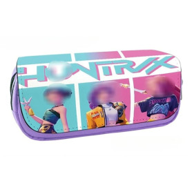 WLStore Trousse Scolaire Double Compartiment Chasseurs -Violet – Idéale Collège & Lycée