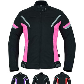 Texpeed Veste moto femme homologué - Manteau blouson en cordura textile imperméable pour femme avec armure de moto CE (EN 1621-1