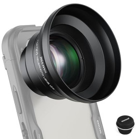 NEEWER Téléobjectif HD 65mm pour téléphone avec Pare-Soleil (Filetage 17mm), Plaque arrière, étui pour téléphone Portable, Zoom