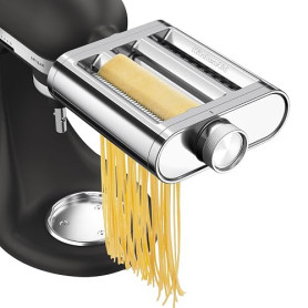 KitchenAid Accessoire Pâtes 3-en-1 Métal, Laminoir, Coupe-Spaghetti et Coupe-Fettuccine, Compatible Robots KitchenAid, Acier Ino