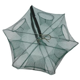 SIXRUN Filet de Pêche Piège Pliable en Nylon, Piège à Poisson pour Attraper du Homard, de L'éperlan, des Ménés, des Crevettes et