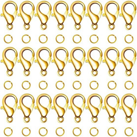Fermoirs à mousqueton en acier inoxydable 100 pièces, anneaux ouverts de 7 mm 100 pièces, anneaux flexibles mini, fermoirs à mou