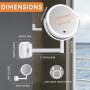Auxmir Miroir Grossissant 30X/1X avec Affichage Batterie, Bouton Tactile Double Face, 3 Modes Lumière, Installation Murale sans 
