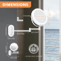 Auxmir Miroir Grossissant Mural 1X/30X, Batterie 3200mAh, 3 Modes Couleur, Bouton Tactile 2 Faces, Miroir Grossissant Lumineux 3