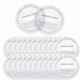 QUARKZMAN 60 Pcs Couvercles Anti-Poussière Pour Bougies, 5.5cm/2.2" Ronds Imprimés Translucides Accessoires De Protection Contre