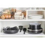 Sitram 713499 Batterie de Cuisine Aluminium 10 Pièces : 3 Poêles Ø20,24,28 cm + 3 Casseroles Ø16,18,20 cm + 3 Couvercles Verre Ø
