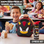Sonic the Hedgehog 3D Sac Isotherme Repas et Gourde Enfant Set, Shadow Lunch Bag Isotherme avec Fermeture Éclair et Sans BPA Gou
