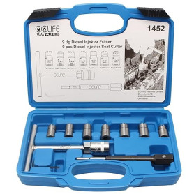 CCLIFE Kit de 10 pièces Fraises d'Étanchéité pour Injecteurs Diesel, Fraiseuse pour Moteurs CDI avec Poignée en T et Mandrin Hex