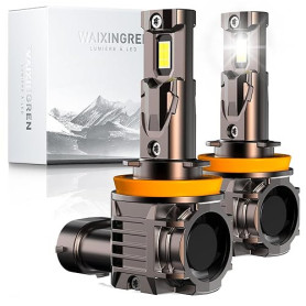 WAIXINGREN Ampoule H11 LED 36000LM, 120W, 6500K Lumière Blanche, Remplacement pour Halogènes, 1:1 Taille Halogène, Plug and Play