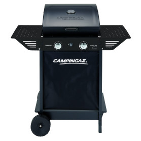 Campingaz Xpert 100 LS Plus Rocky BBQ à gaz en pierre de lave, Chariot BBQ avec 2 brûleurs et 1 cuisinière latérale, couvercle +