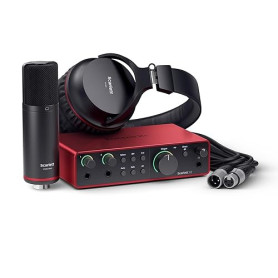 Focusrite Scarlett 2i2 Studio 4th Gen, bundle d'interface audio USB pour les auteurs-compositeurs, avec microphone à condensateu