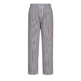 Bromley Chef Pantalon Taille élastique 100% coton alimentaire Restauration de travail, Black Check, M