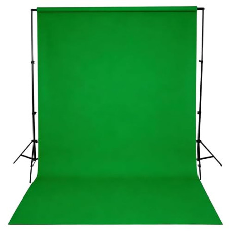 Grand fond de photographie pliable en polyester lavable pour séances photo, fêtes, rideau, studio et live (vert, 1,5 x 2 m)