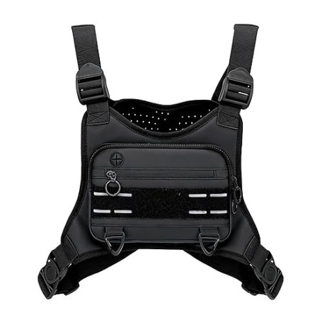 GAESHOW Pochette pectorale pour homme, sac à poitrine tactique réglable pour hommes et femmes, sac à poitrine étanche et portabl