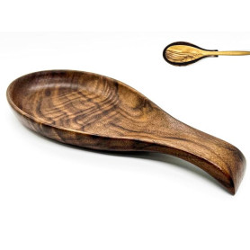 Repose-cuillère en Bois Noyer, Repose Cuillère Cuisine, Pour Louches, Pinces, Spatule, Porte-cuillère Pour Cuisinière, pour Rang